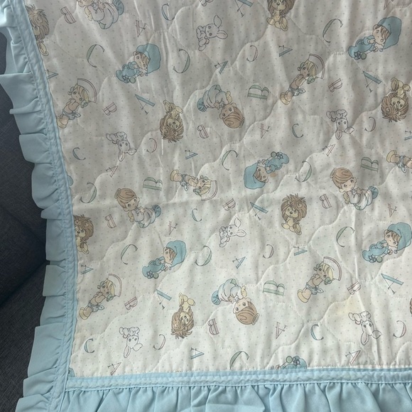 Vintage Precious Moments Alphabet Quilt (has stains/loose threads, but GUC) - Picture 13 of 16